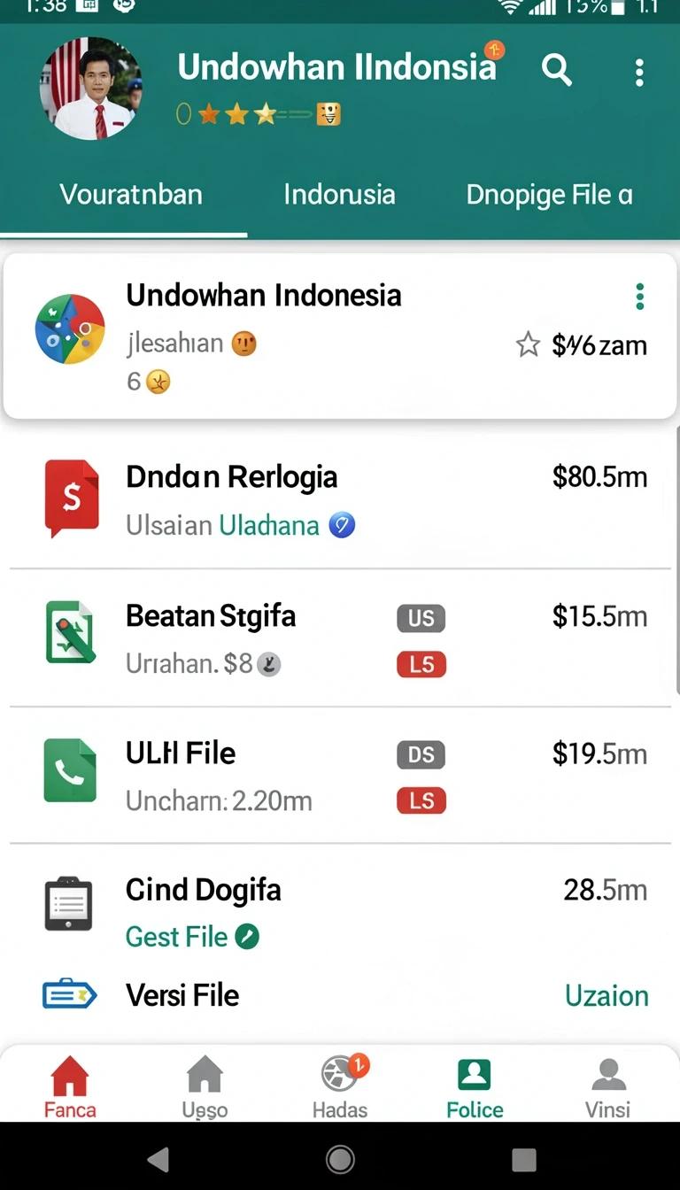 Tampilan antarmuka osakatoto di Android